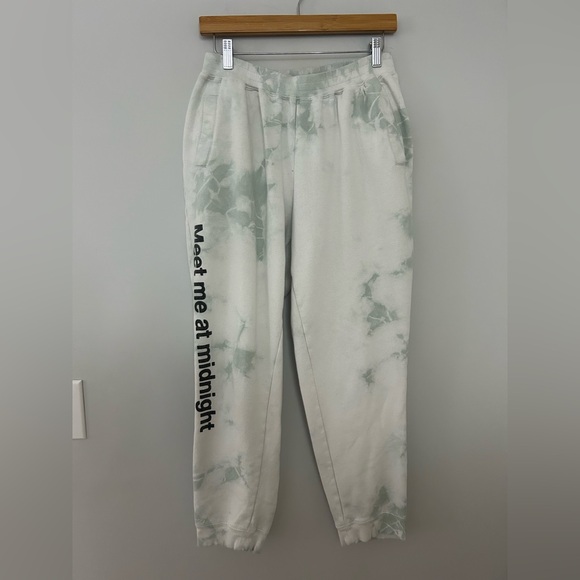 Taylor Swift Pants - Taylor Swift Meet Me At Midnight Green White Tie Dye Sweatpants